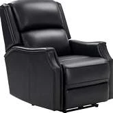 Conrad Big & Tall Power Recliner w/ Power Head Rest & Lumbar in Shoreham Blue Top Grain Leather